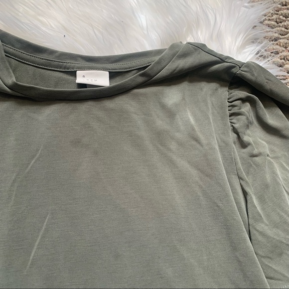 A new day Olive Green Flutter Tshirt Top Blouse Size Small - Picture 3 of 4